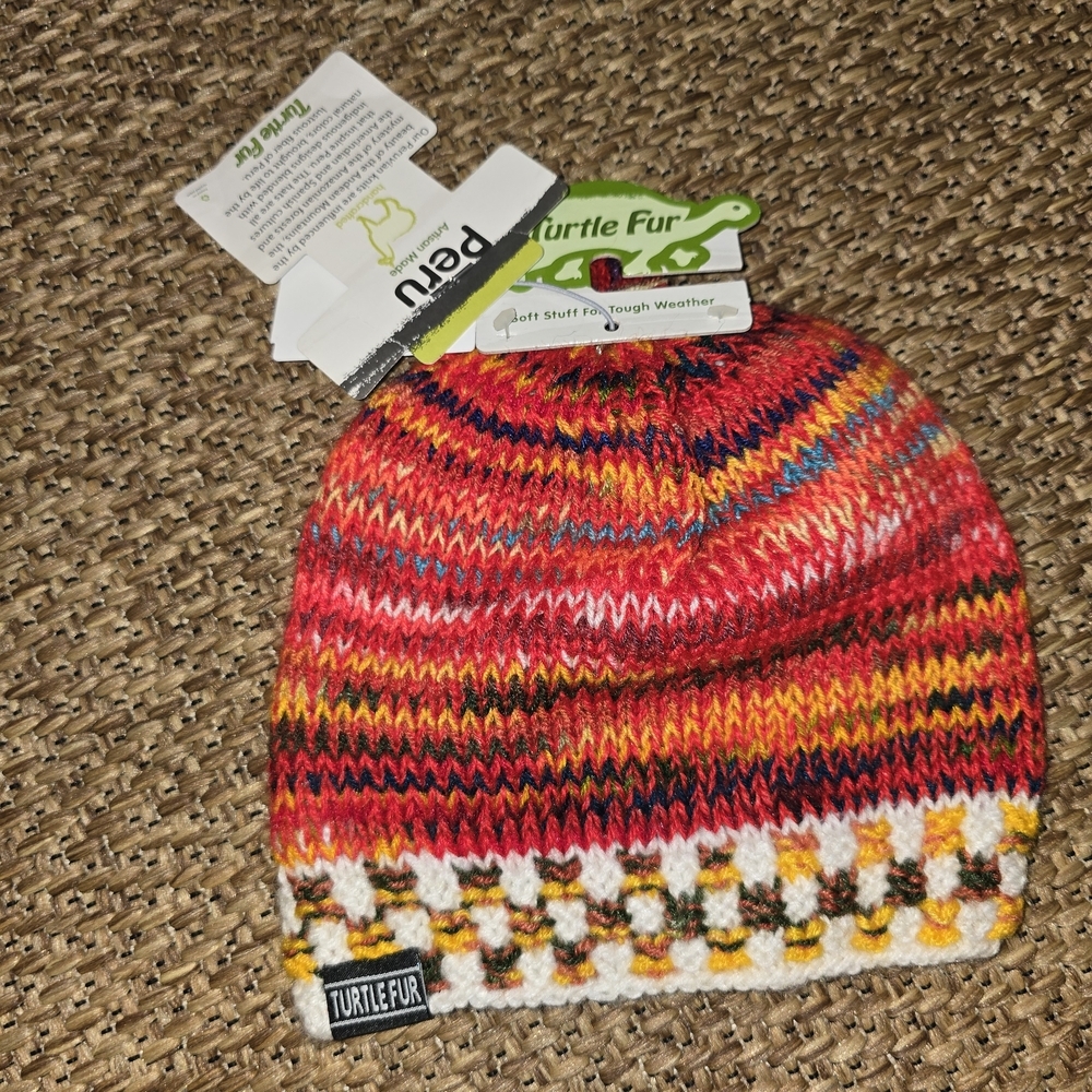 Red and Yellow Knit Winter Hats